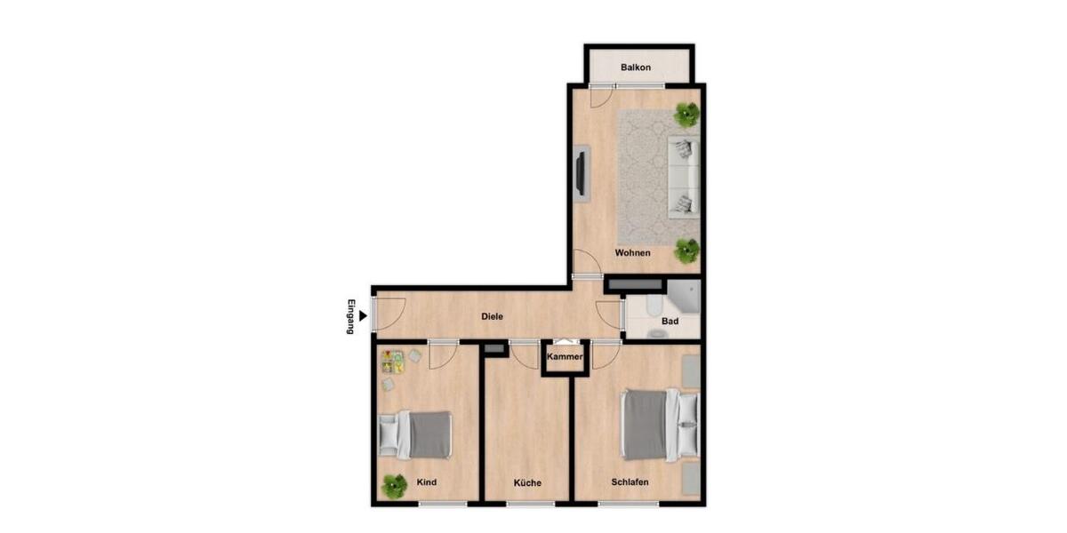 Etagenwohnung Köln Kalk - 3 Zimmer, 66 m&sup2;, 990&euro; | Angebot:26014803